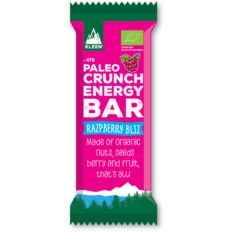 KLEEN Paleo Crunch Energy Bar - Raspberry Bliz 47g - EU Org